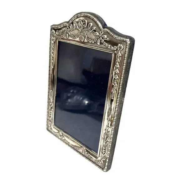 Sheffield England hallmark silver portrait photo frame standing vintage Art Deco
